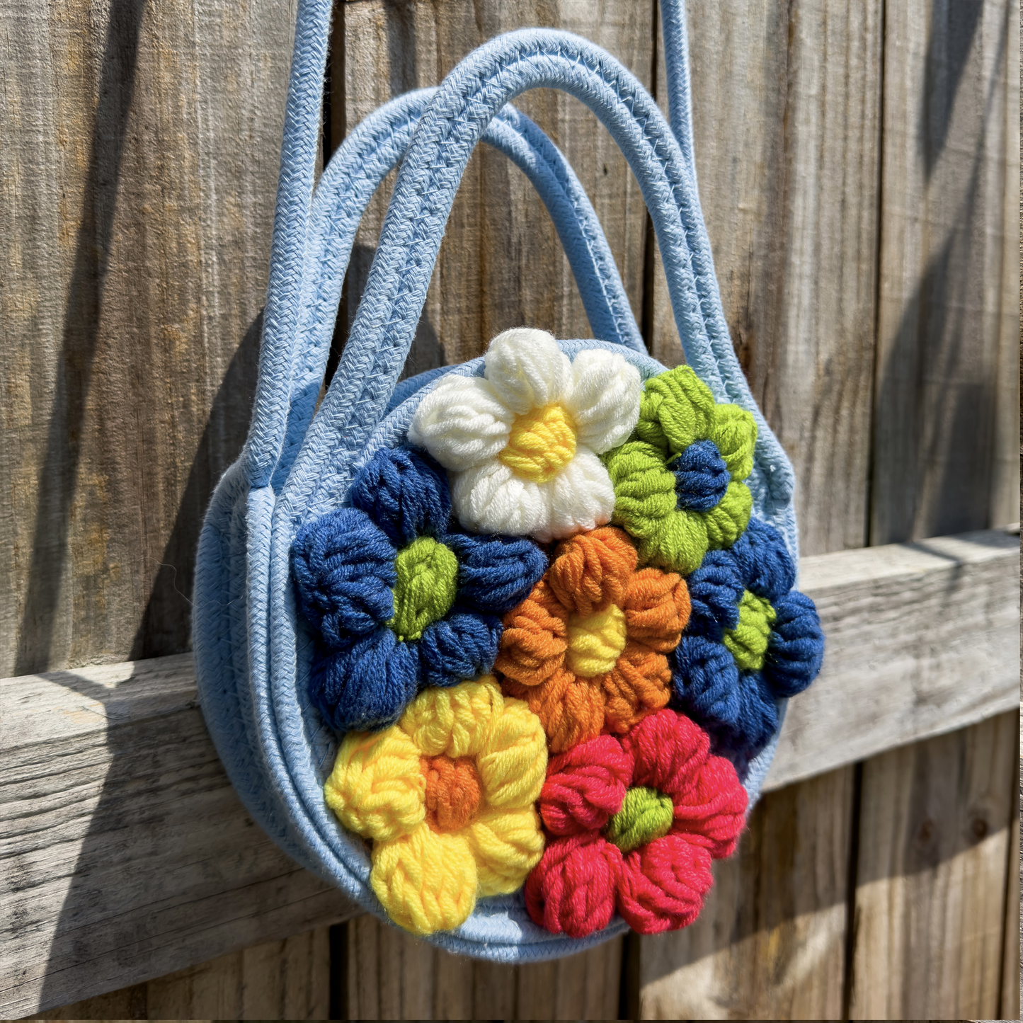 Crochet Flower Round Bag