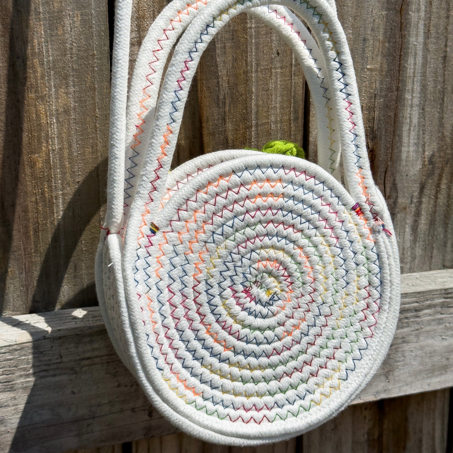 Crochet Flower Round Bag