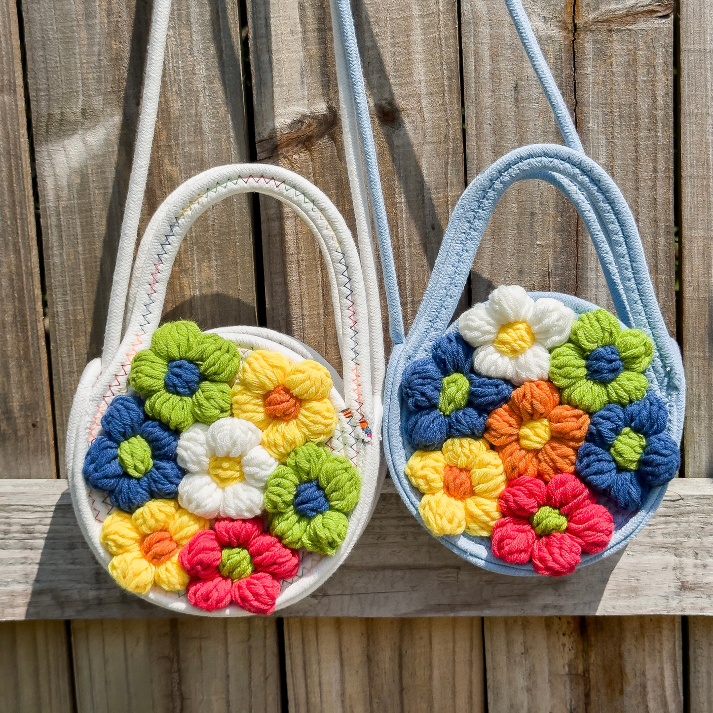 Crochet Flower Round Bag