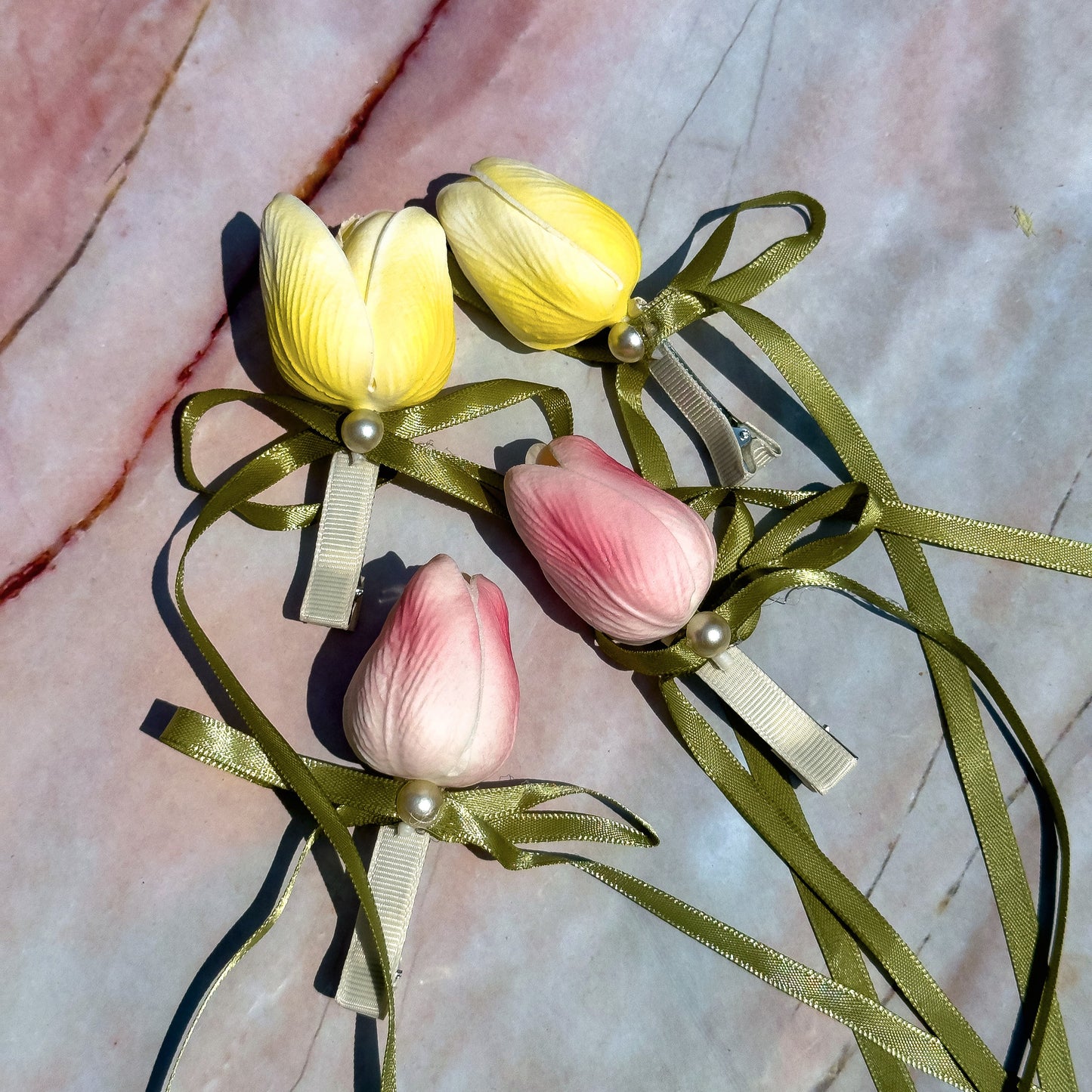 Tulip Flower Hair Clips