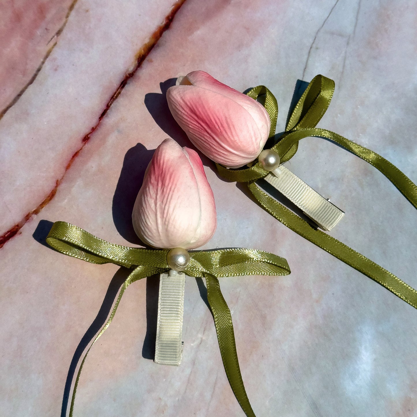 Tulip Flower Hair Clips