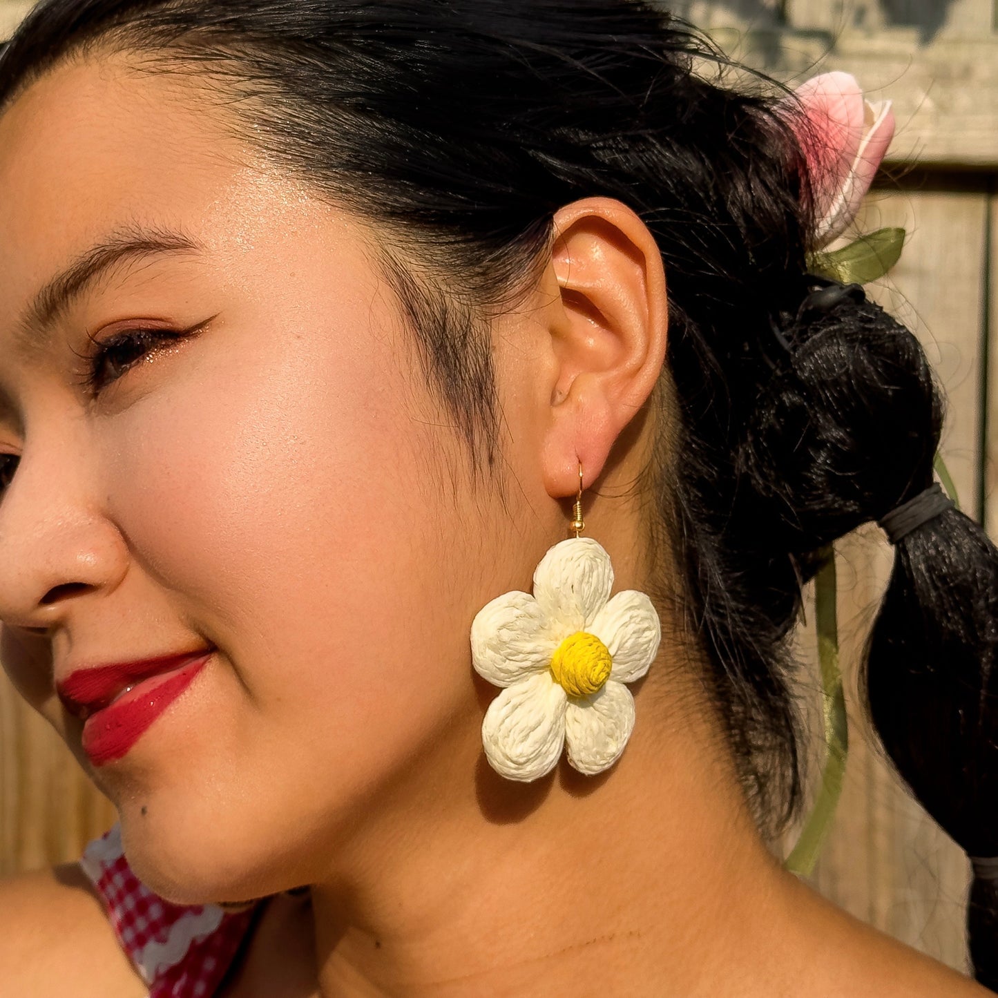 Woven Flower Earrings